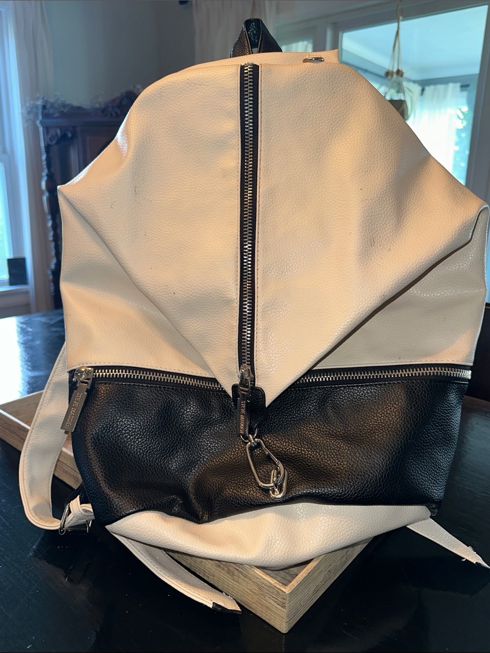 Steve Madden Unique Two-Tone Cream and Black Women's Backpack
